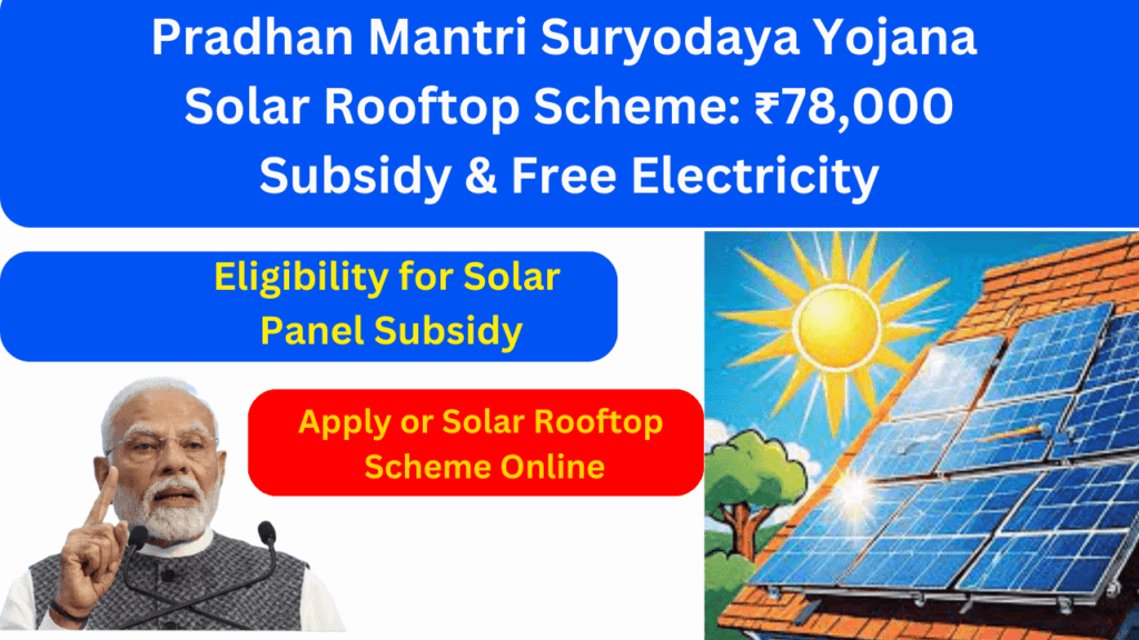Pradhan Mantri Suryodaya Yojana | Solar Rooftop Scheme: ₹78,000 Subsidy & Free Electricity