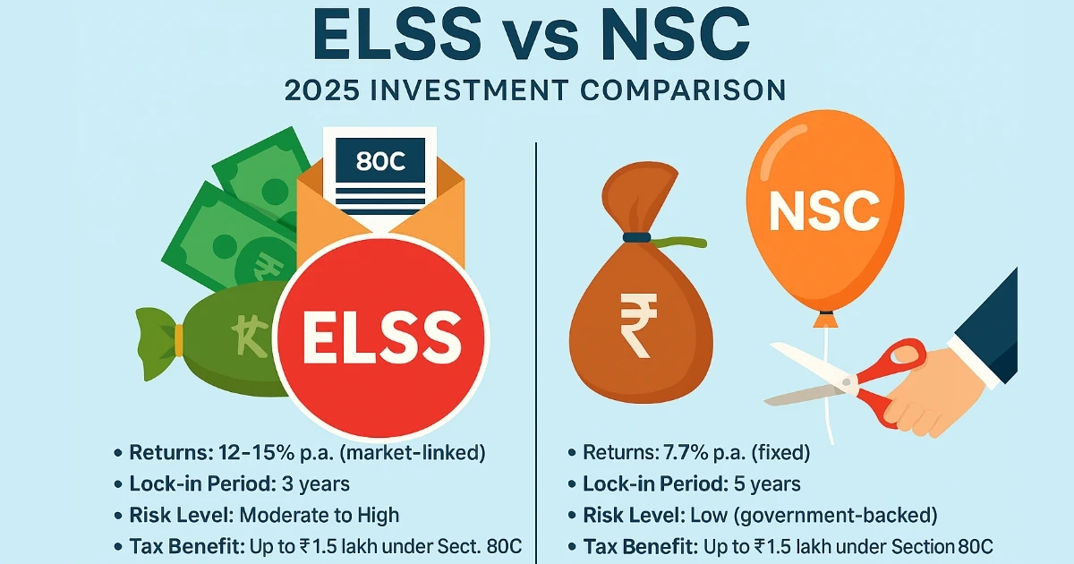 ₹1 लाख गुंतवा आणि 3 वर्षांत मिळवा ₹1.42 लाख: ELSS vs NSC Benefits – 2025 मध्ये कोण देतंय जास्त परतावा? elss or nsc intrest rates